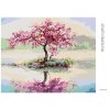 Haft diamentowy - KWITNĄCA SAKURA NAD JEZIOREM