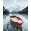 Haft diamentowy - DREWNIANA ŁÓDKA NA ALPEJSKIM JEZIORZE