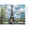 Haft diamentowy - Wieża Eiffla i wiosenne drzewa