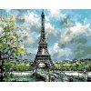 Haft diamentowy - Wieża Eiffla i wiosenne drzewa