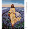 Haft diamentowy - KOBIETA Z KOSZYKIEM NA LAWENDOWYM POLU