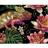 Haft diamentowy - KAMELEON WŚRÓD NENUFARÓW