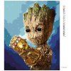 Haft diamentowy - GROOT Z INFINITY GAUNTLET (Wariant płótno bez ramy, Rozmiar 40x50 cm)