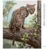 Haft diamentowy - MŁODE OCELOTA NA DRZEWIE (D. RUSTY RUST) (Wariant płótno bez ramy, Rozmiar 40x50 cm)
