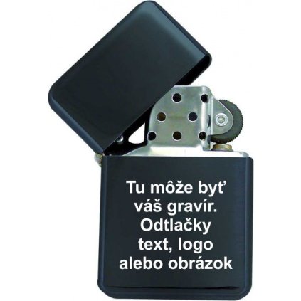 Kovový benzínový zapaľovač čierny