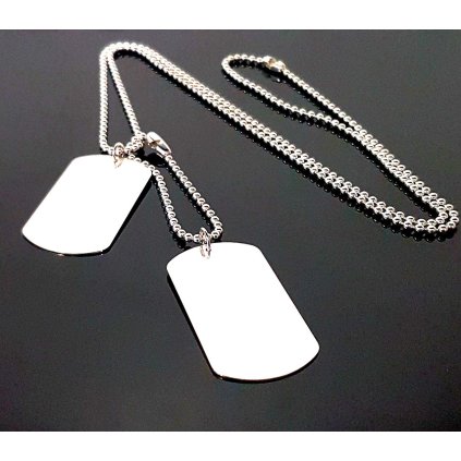 Strieborný vojenský set DOG TAGS