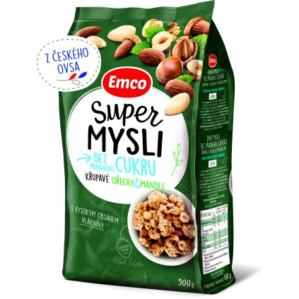 Emco Super mysli bez přidaného cukru ořechy a mandle 500g