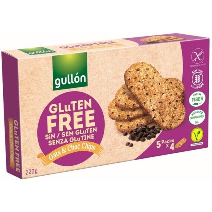 Gullón Avena sušenky bez lepku s kousky čokolády 220g