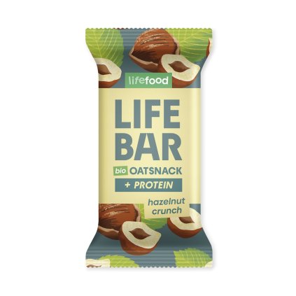 Lifefood LIFEBAR Oat Snack Protein s lískovými oříšky BIO 40g
