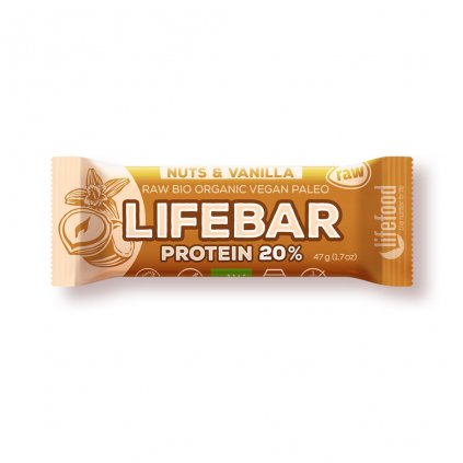 Lifefood LIFEBAR PROTEIN BIO RAW vanilla nuts 47g