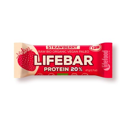 Lifefood LIFEBAR PROTEIN BIO RAW jahodová 47g