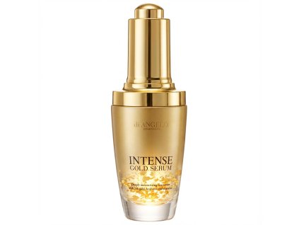 Anti aging sérum s kyselinou hyaluronovou squalanem a šupinkami 24K zlata Intense Gold Serum od di Angelo Cosmetics