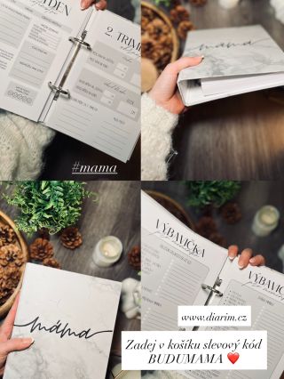 Sleva na všechny diáře na mém e-shopu s kódem BUDUMAMA 🌸❤️ #mama #sleva #fyp #protebe #diary