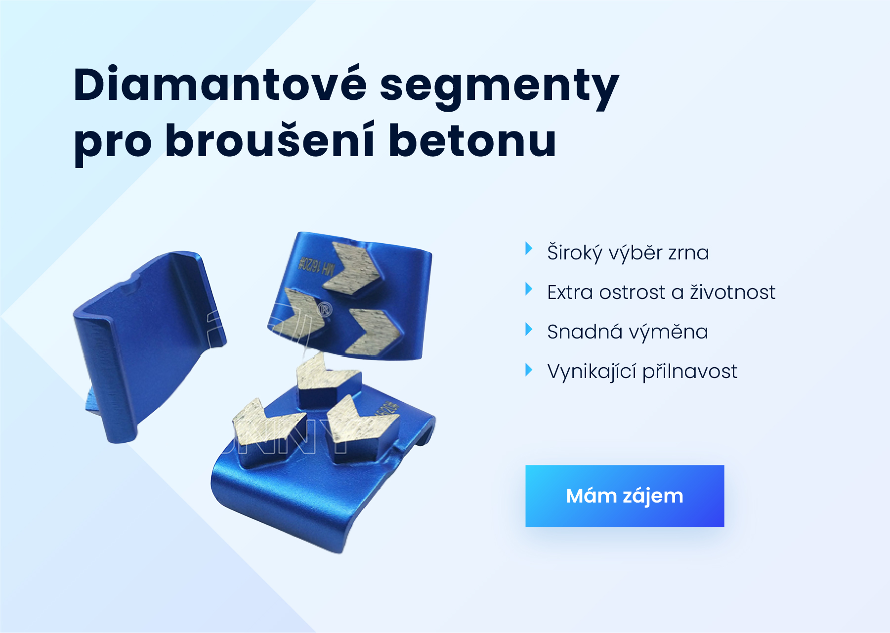 Diamantové segmenty pro broušení betonu