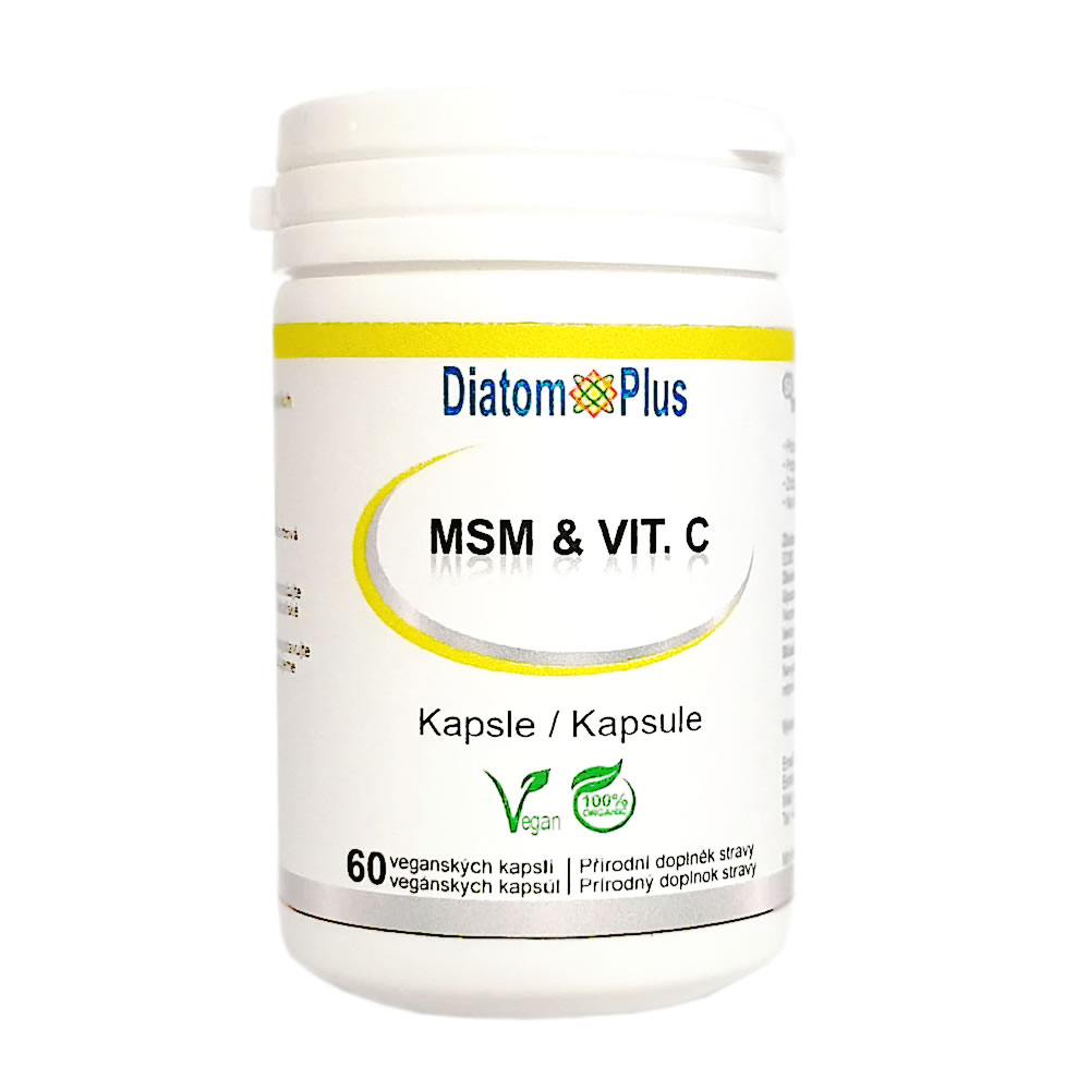 MSM + Vitamín C veganské kapsle 60ks DiatomPlus 600mg