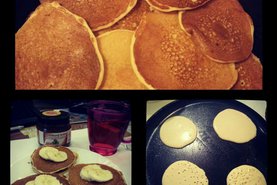 Dia-Wellness americké palacinky s Dia-Wellness orieškovým krémom a banánom