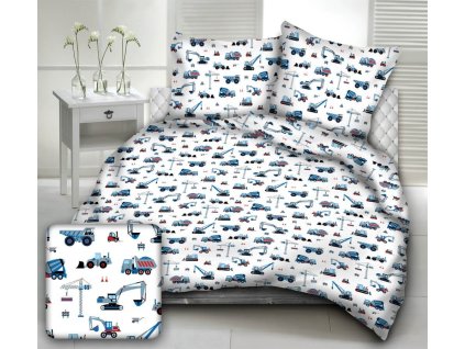 ÉPÍTÉSZ KÉK gyermek pamut ágynemű (Ágynemű mérete 90x135 cm, A csomag tartalma 2 Készletcsomagolás)