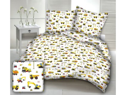 ÉPÍTÉSZ WHITE gyermek pamut ágynemű (Ágynemű mérete 90x135 cm, A csomag tartalma Készletcsomagolás)