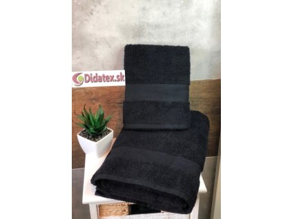 F-1 frottír törülköző - Fekete (A törülközők mérete 50x90 cm)