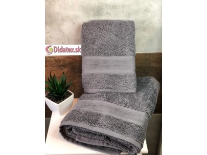 F-1 frottír törülköző - sötétszürke (A törülközők mérete 50x90 cm)