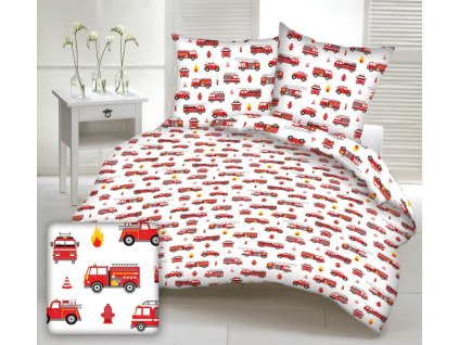 FIRE WHITE gyermek pamut ágynemű (Ágynemű mérete 90x135 cm, A csomag tartalma Készletcsomagolás)
