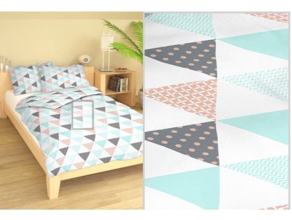 GEOMETRY LIGHT pamut ágynemű DeLuxe (Ágynemű mérete 140x200 cm, A csomag tartalma Készletcsomagolás)