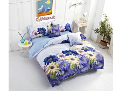 GERBERA krepp ágynemű 140x200 cm (Ágynemű mérete 140x200 cm, A csomag tartalma 3 Készletcsomagolás)