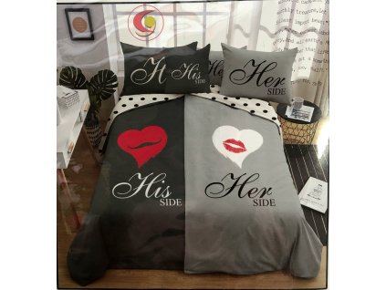 HE and SHE szürke fotó ágynemű 140x200 cm 6 készlet csomag (Ágynemű mérete 140x200 cm, A csomag tartalma 6 Készletcsomagolás)