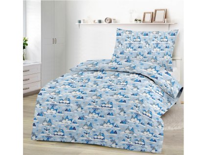 CHRISTMAS SCRATCH BLUE pamut ágynemű DeLuxe