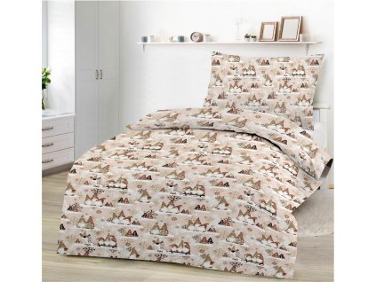 CHRISTMAS SCRATCH BROWN pamut lepedő DeLuxe