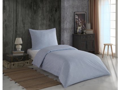 Alya Világoskék pamut ágyneműk DeLuxe 200x220 cm-es szett Csomagolás (Ágynemű mérete 200x220 cm, A csomag tartalma Készletcsomagolás)