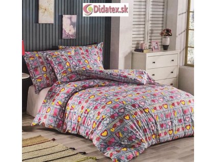 M- Hearts 1 pamut ágynemű DeLuxe (Ágynemű mérete 140x200 cm, A csomag tartalma Készletcsomagolás)