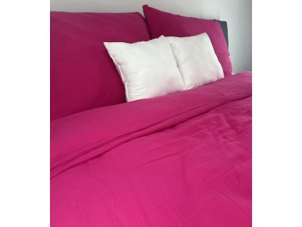 Muszlin ágynemű Fukszia (Ágynemű mérete 140x200 cm, A csomag tartalma Készletcsomagolás)