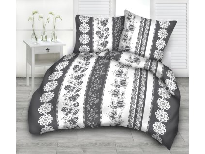 Ornamentum szürke pamut ágynemű DeLuxe (Ágynemű mérete 140x200 cm, A csomag tartalma Készletcsomagolás)
