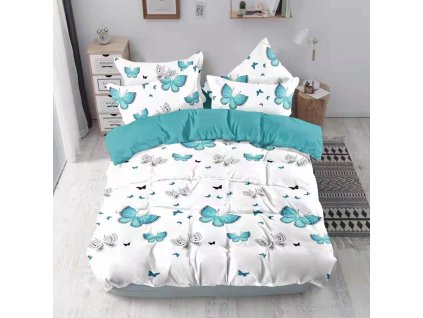 Pillangó türkizkék fotó ágynemű 140x200 cm (Ágynemű mérete 140x200 cm, A csomag tartalma 7 Készletcsomagolás)