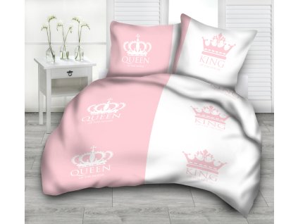 QUEEN ÉS KING PINK-FEKETE fotó ágynemű (Ágynemű mérete 140x200 cm, A csomag tartalma Készletcsomagolás)