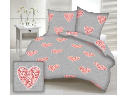 RED LOVE pamut ágynemű DeLuxe (Ágynemű mérete 140x200 cm, A csomag tartalma Készletcsomagolás)