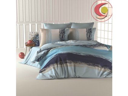 THICK LINE V2 KÉK Pamut ágynemű DeLuxe 140x200 cm-es szett Csomagolás (Ágynemű mérete 140x200 cm, A csomag tartalma Készletcsomagolás)