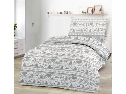 X-MAS GREY pamut ágynemű DeLuxe