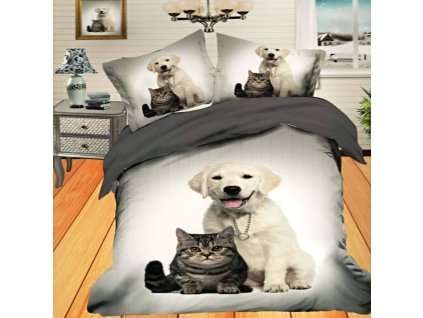 CAT és DOG fotó ágynemű 200x220cm 200x220 cm 6 szett csomag (Ágynemű mérete 200x220 cm, A csomag tartalma 6 Készletcsomagolás)