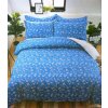 FLOWERS BLUE fotó ágyneműk 140x200 cm 7 készlet Csomagolás (Ágynemű mérete 140x200 cm, A csomag tartalma 7 Készletcsomagolás)