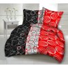 MODERN FEKETE-VÖRÖS CIRCLES pamut ágynemű DeLuxe (Ágynemű mérete 140x200 cm, A csomag tartalma Készletcsomagolás)