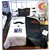 MR -MRS MOUSTACHE AND LIPS fotó ágynemű 140x200 cm 6 szett csomag (Ágynemű mérete 140x200 cm, A csomag tartalma 6 Készletcsomagolás)