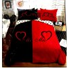 MR AND MRS FEKETE ÉS VÖRÖS fotó ágynemű 140x200 cm 6 szett csomag (Ágynemű mérete 140x200 cm, A csomag tartalma 6 Készletcsomagolás)