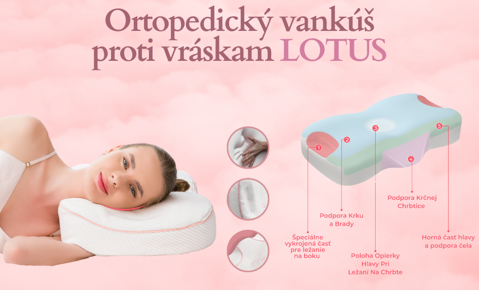 Ortopedický vankúš proti vráskam LOTUS