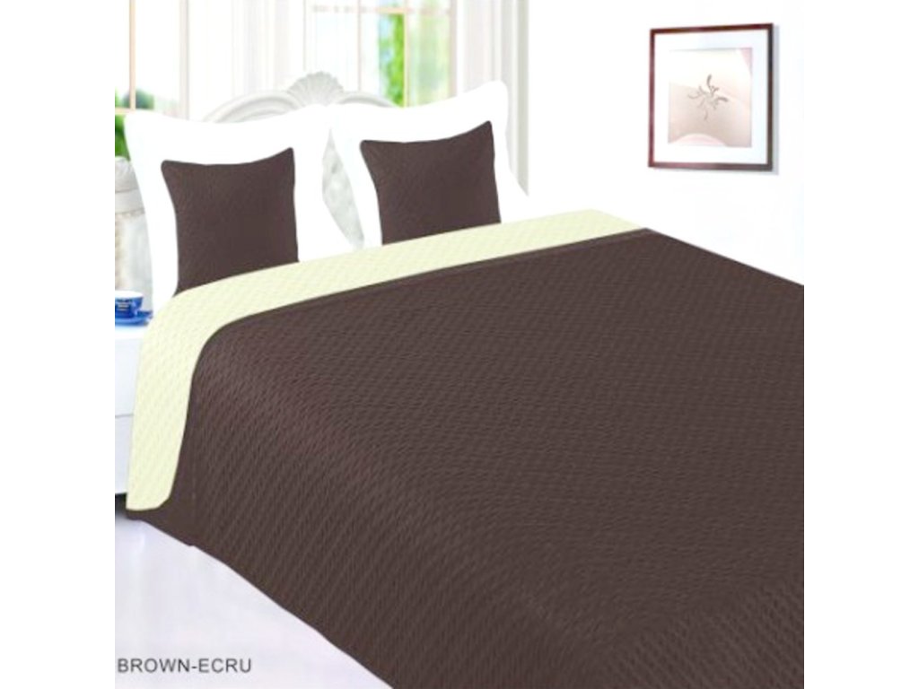 Brown EcruDark - prehoz na posteľ 140x200 cm