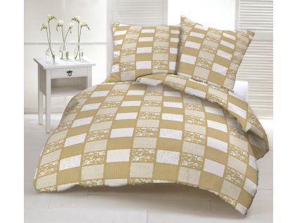 PATCHWORK BEIGE bavlnené obliečky DeLuxe