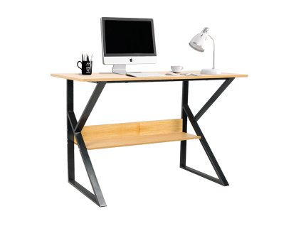Písací stôl s policou, buk/čierna, TARCAL 100