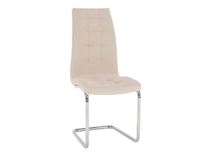 Jedálenská stolička, béžová Dulux Velvet látka/chróm, SALOMA NEW