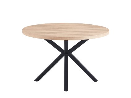Jedálenský stôl, dub sonoma/čierna, priemer 120 cm, MEDOR